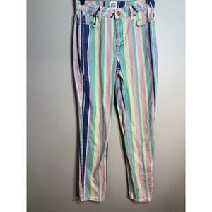 BDG Urban Outfitters Rainbow Stripe High Rise Straight Leg Jeans Women W27